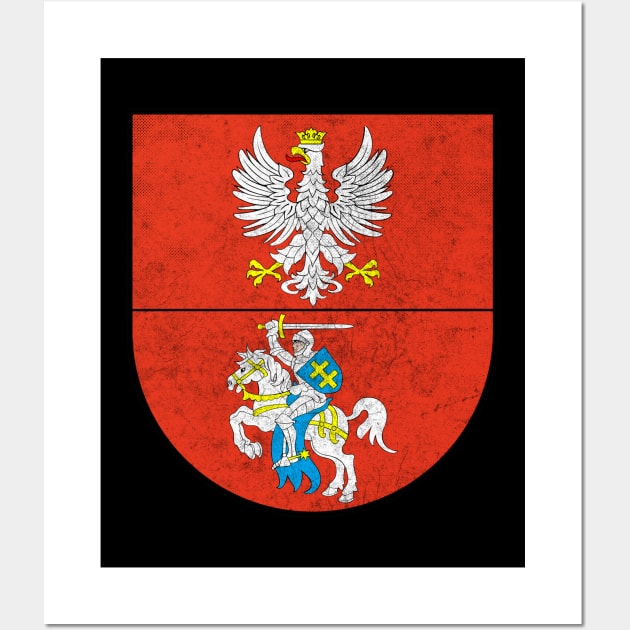 Podlasie Voivodeship // Vintage Look Faded Coat Of Arms Design Wall Art by DankFutura